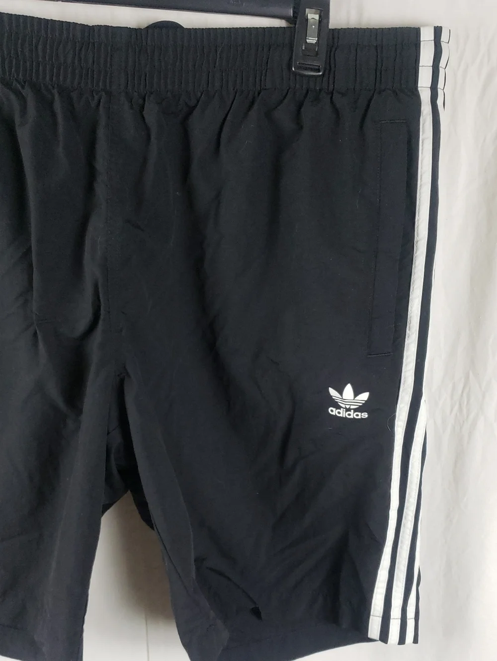 Adidas Men's 2XL Black 3 Stripes Swim Shorts